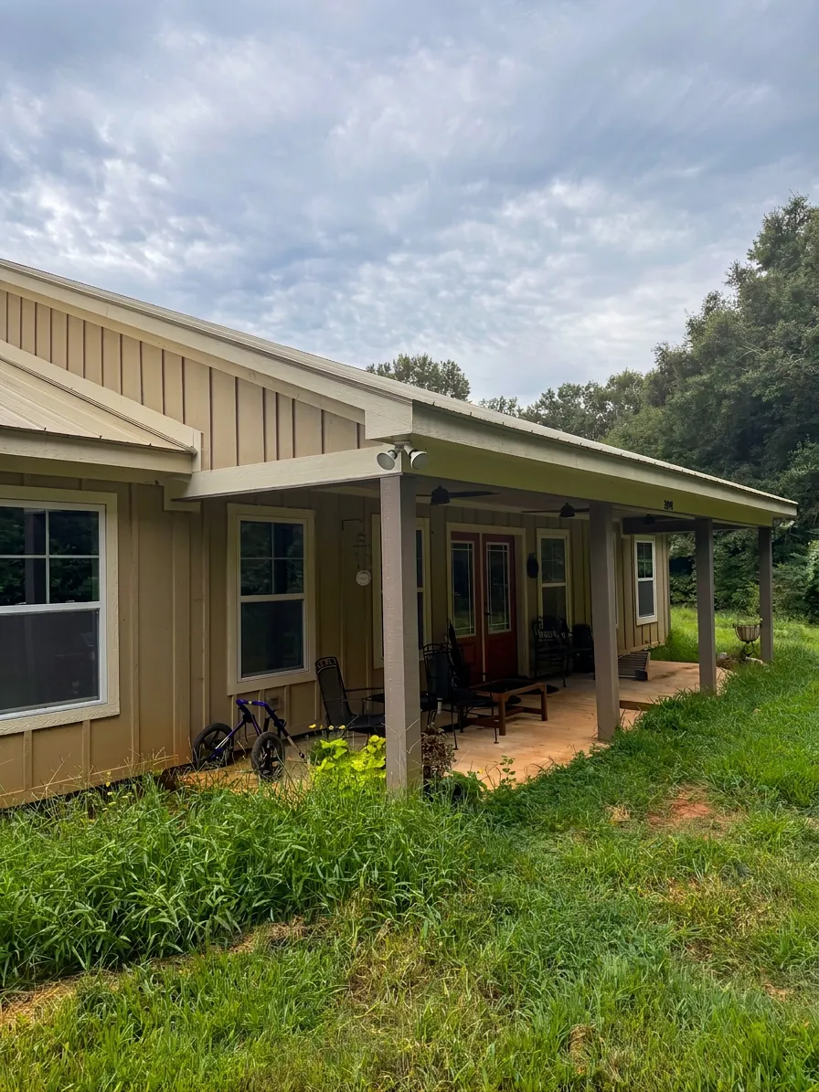 Custom home with a covered porch in Greenville SC